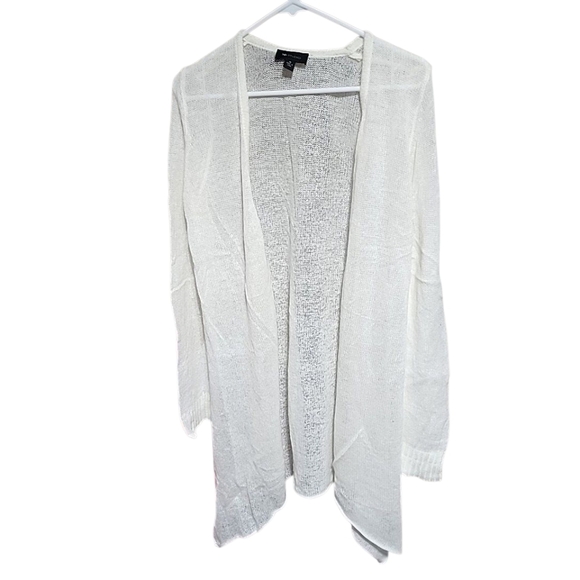 Ab Studio White Wool/ Mohair Blend Cardugan- Medium - Picture 2 of 6